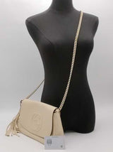 Gucci Soho Chain Flap Shoulder Bag Beige Aa1026pzxsa