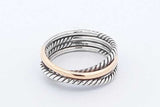 David Yurman Sterling & 18k Yellow Gold Crossover Band Ring 4.7g Sz 7 Eb824lxzdu