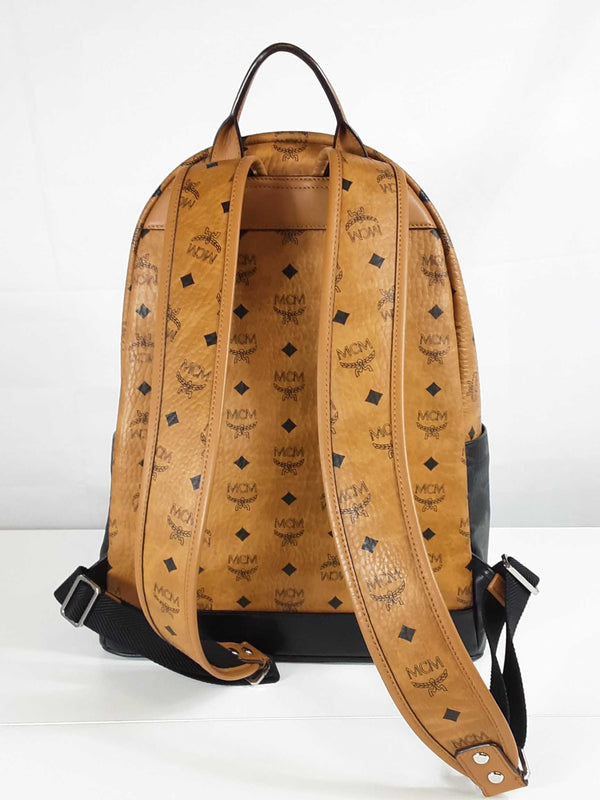Mcm Monogram Stark Tricolor Monogram Visetos Coated Canvas Backpack Sd0925ocrde