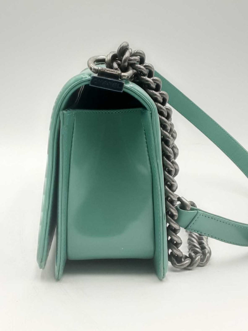 Chanel Teal Leather Boy Flap Shoulder Bag Eb1223oxxzsa