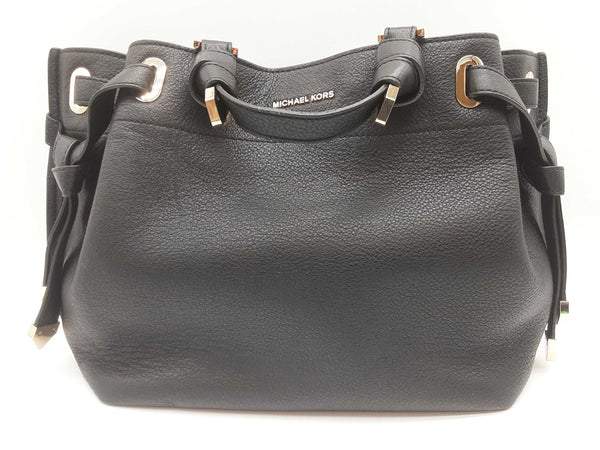 Michael Kors Greta Black Leather Tote Bag Do0525sxde