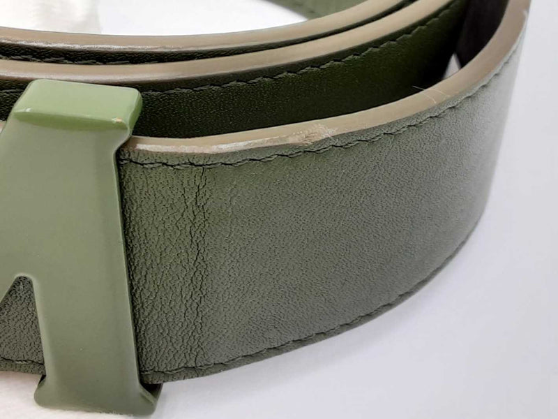 Mcm Green Leather Belt With Buckle Eb0924lxzdu