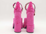Versace Medusa Aevitas Velvet Platform Pump Pink Size 37 Aa0525ezsa