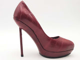 Yves Saint Laurent Rive Gauche Leather Pumps Red Size 7.5 Aa1025pzsa