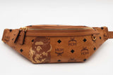Bape X Mcm Monogram Cognac Visetos Belt Bag Eb0326orxsa