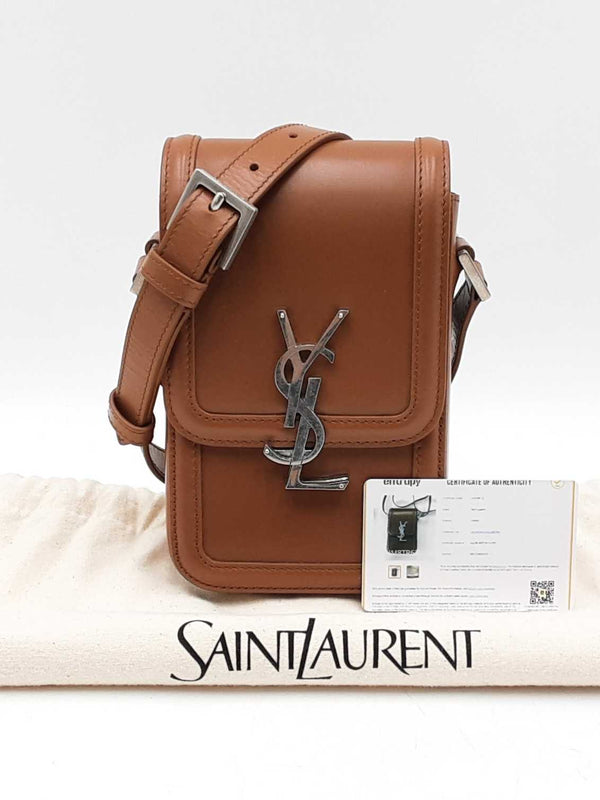 Yves Saint Laurent Mini Solferino Satchel In Brown Leather Fw0925exzdu