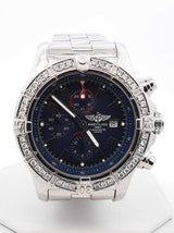 Breitling Super Avenger Chronograph Aftermarket Diamond & Stainless Steel 48mm Automatic Watch Fw1125loxzdu