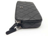 Chanel Sparkly Black Quilted Leather Double Zip Wallet On Chain Do1225lrxzde
