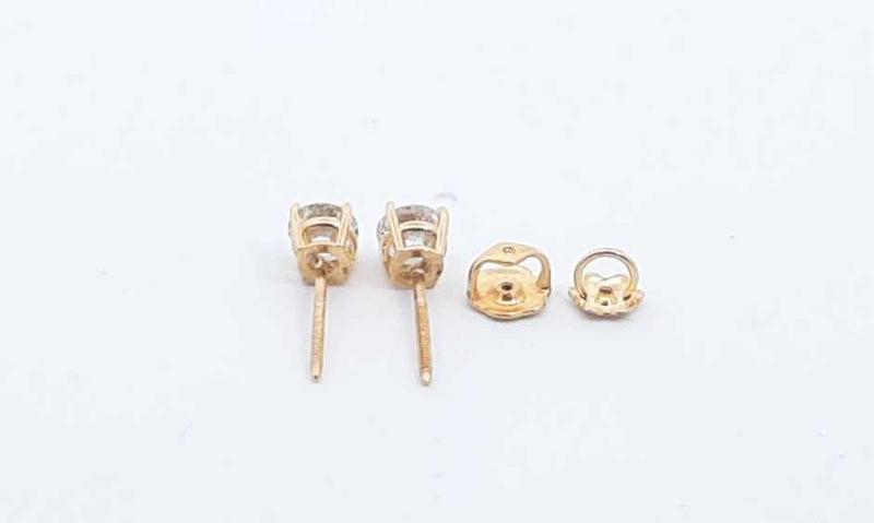 18k Yellow Gold 0.5ctw Diamond Stud Screwback Earrings Eb0424lrxdu