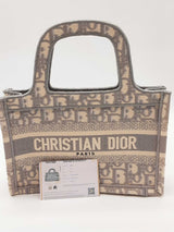 Christian Dior Grey Oblique Embroidery Mini Book Tote Bag Eb0426exzde