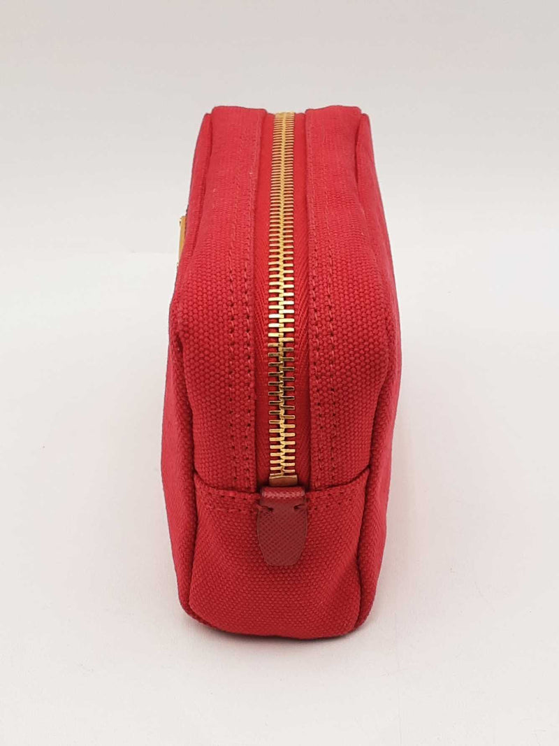 Prada Necessaire Red Canvas Clutch Fw1124lxzsa