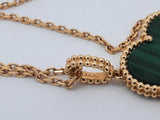 Van Cleef & Arpels Malachite Alhambra 18k Yellow Gold Necklace 17g Eb1125rxxzsa