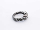 David Yurman Sterling Silver 18k & Diamond Cable Ring 6.6g Size 5.75 Fw0625loxdu