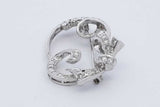 14k White Gold Diamond Brooch 8.7 Grams Eb0626ixzdu