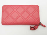 Chanel Pink Diamond Quilted Leather Zipper Wallet Do0425rxzde