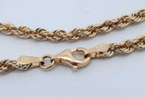14k Yellow Gold Rope Chain Necklace 17.6 Grams 24 Inch Eb1225rcrdu