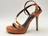 Versace Medusa '95 Satin Sandals 115 Mm Brown Size 37 Aa0825lzxsa