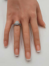 0.70 Cttw Diamond & 14k Gold Double Halo Bridal Set 5.5 Grams Size 5 Fw0326poxdu