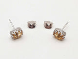 Citrine 0.925 Sterling Silver 4.5g Necklace Stud Earrings Ensemble Do0925lide