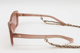 Chanel 5553-a Pinky Beige Rectangle Sunglasses With Chains Eb0426exzde
