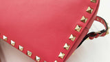 Valentino Rockstud Camera Crossbody Bag In Fuschia Leather Fw0625ozxdu