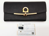 Salvatore Ferragamo Gancini Black Leather Continental Wallet Do0525oorde