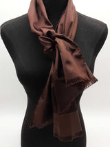 Louis Vuitton Monogram Dark Brown 100% Silk Scarf Eb0626crde
