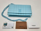 Burberry Lola Cool Sky Blue Quilted Leather Crossbody Clutch Do1224lxzde