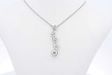 Approx. 1ctw Diamond Journey Pendant With Chain 14k White Gold 4g Eb0524prxsa