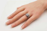 1.12 Cttw Diamond & 10k White Gold Square Halo Ring 5.4g Size 5.5 Fw0826przdu