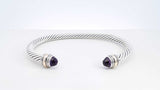 David Yurman Cable Classics 925 & Amethyst Bangle 29.6 Grams 7 Inch Fw0426olxdu