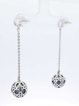 Christian Dior Secret Cannage Silver-tone Drop Stud Earrings Fw0826crdu