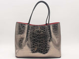Christian Louboutin Cabarock Small Croc Embossed Leather Tote Silver Aa1225rxzsa