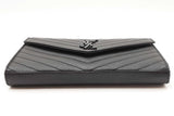 Saint Laurent Chevron Quilted Cassandre Envelope Wallet With Chain Eb0826ixzdu