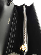 Burberry Hannah Black Leather Chain Wallet Clutch Eb0426wxzsa