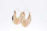 14k Yellow & Rose Gold Filigree Basket Hoop Earrings 4.6 Grams Eb1225lcrsa