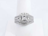 Approx. 1.46ctw Diamond Wedding Set In 14k White Gold 9.5g Size 8.5 Eb0724cxzsa