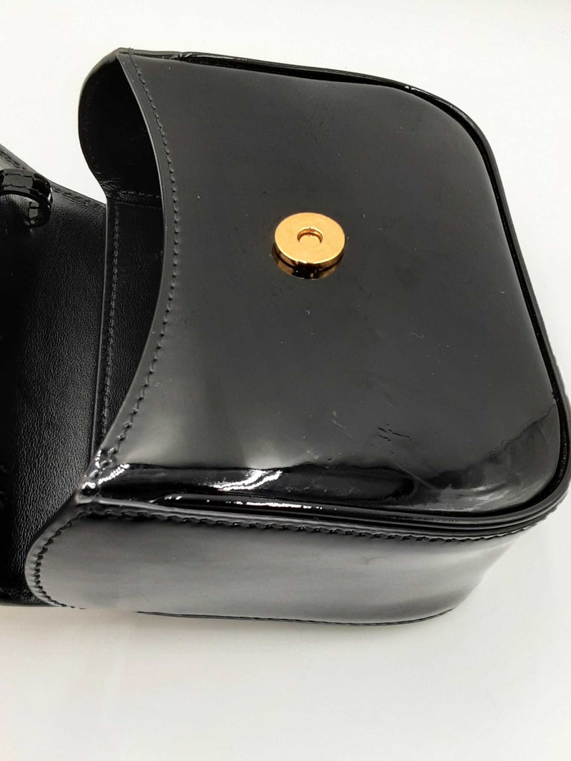 Versace La Medusa Mini Black Patent Leather Top Handle Bag Eb0724rrxdu