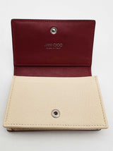 Jimmy Choo Beige Leather Small Card Holder Snap Pouch Do0925wxde