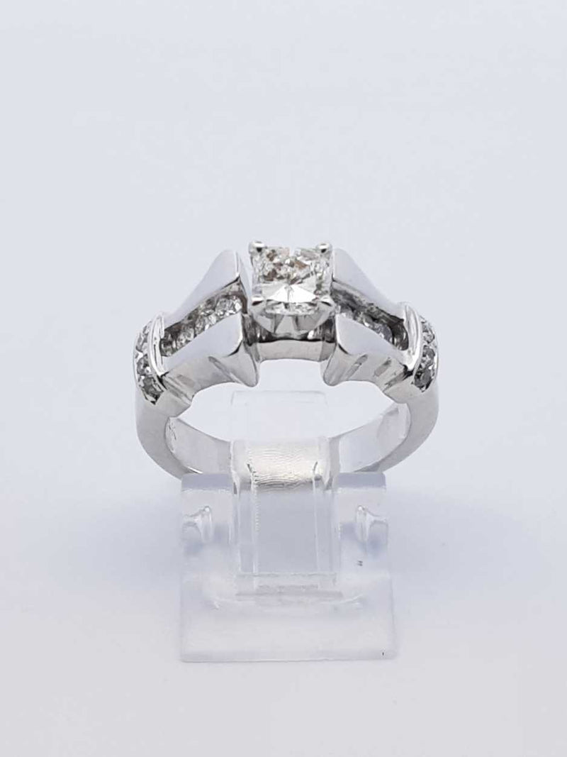 0.88 Cttw Diamond & 14k White Gold Ring 9.2 Grams Size 6.5 Fw0825cxzdu