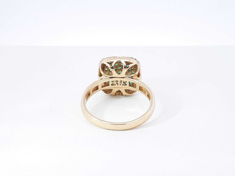 Effy Emerald, Diamond & 14k Gold Double Halo Ring 5.6 Grams Size 9 Fw0925lixdu