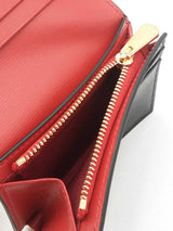 Salvatore Ferragamo Gancino City French Wallet In Black & Red Leather Fw526llxdu