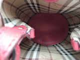 Burberry Poppy Textured Leather Lorne Bucket Bag Red Aa0926lzxsa