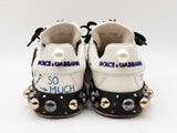 Dolce & Gabbana Portofino Sneakers In Printed White Leather Size 37 Fw1225lxzdu