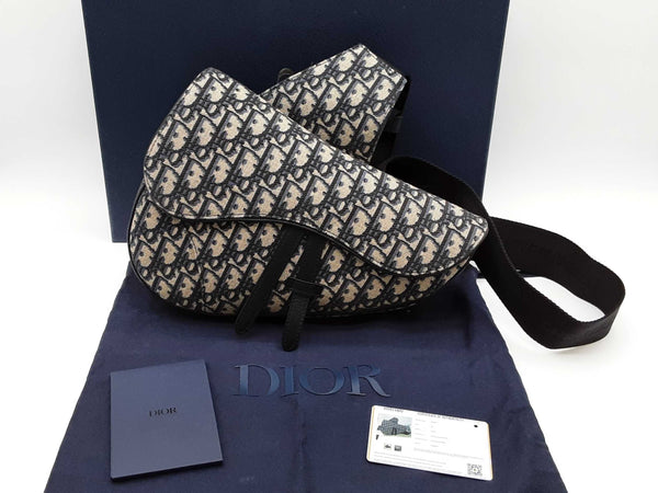 Christian Dior Saddle Oblique Jacquard Canvas Sling Bag Do0225lcxzde