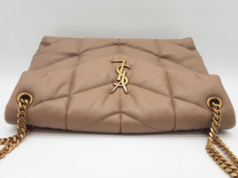 Yves Saint Laurent Ysl Loulou Beige Puffer Leather Shoulder Bag Do0925sxzde