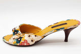 Louis Vuitton Logo Floral Motif Open Toe Kitten Heels Size 37 Eb1125lxzde