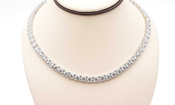 14k White Gold Lab Grown Diamond Necklace 18 Inch Ebwrxxzde 144020006993