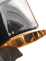 Hermès Extra Wide Clic H Gold-tone & Black Enamel Bangle Bracelet  7 Inch Fw0626lxzdu