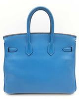 Hermes Birkin 25 Mykonos Blue Epsom Palladium Handbag Do0925lsxzxde